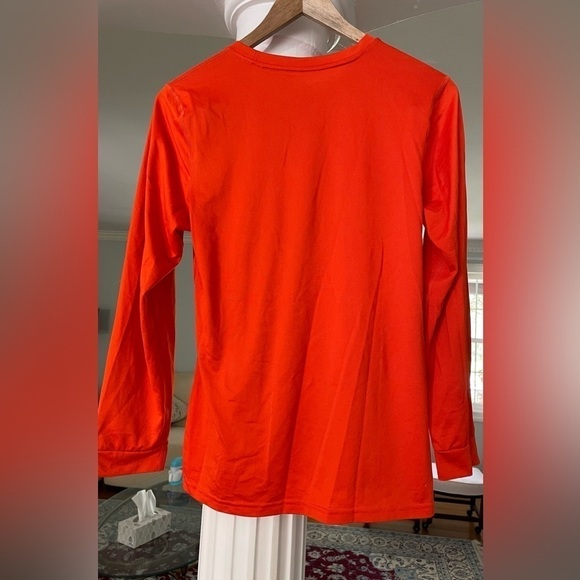 Adidas women’s Bucknell  Lacrosse long sleeve T-shirt size medium. Orange - Picture 2 of 5